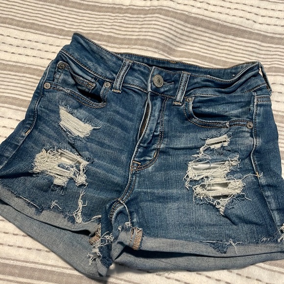 American Eagle Outfitters Pants - American Eagle High Rise Shortie Next Level Stretch Jean Shorts 2